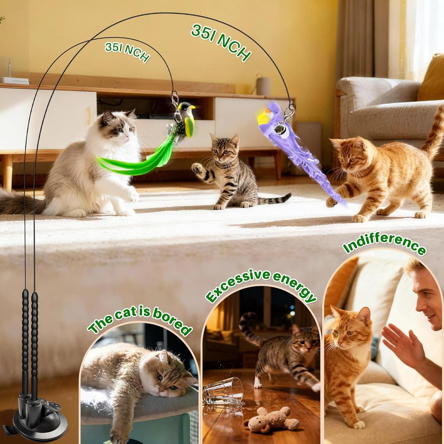 Interactive Bird Simulation Cat Toy Set