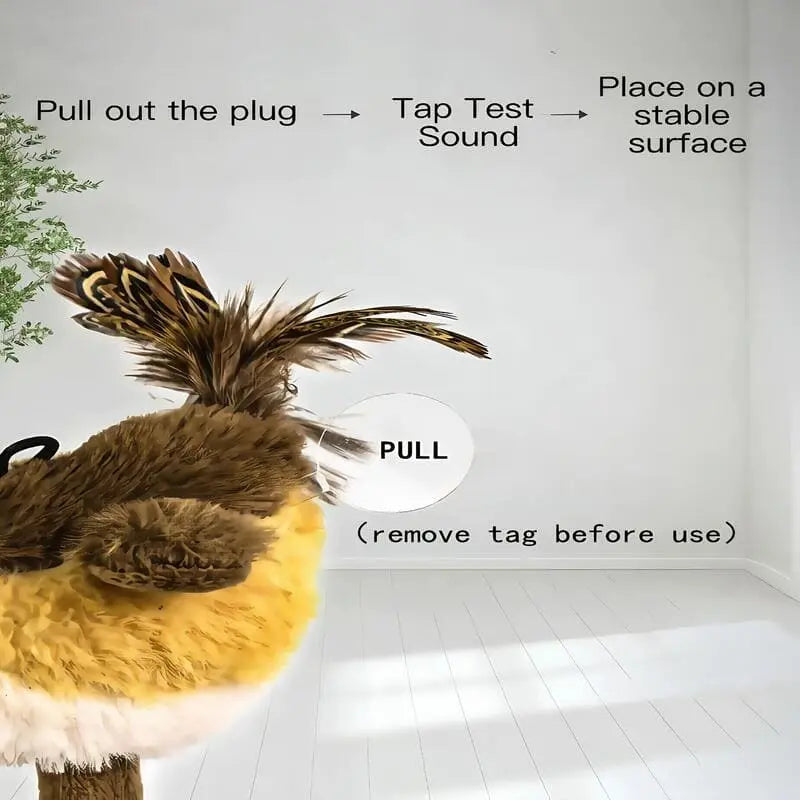 CiciPetStore Interactive Bouncy Bird Cat Toy