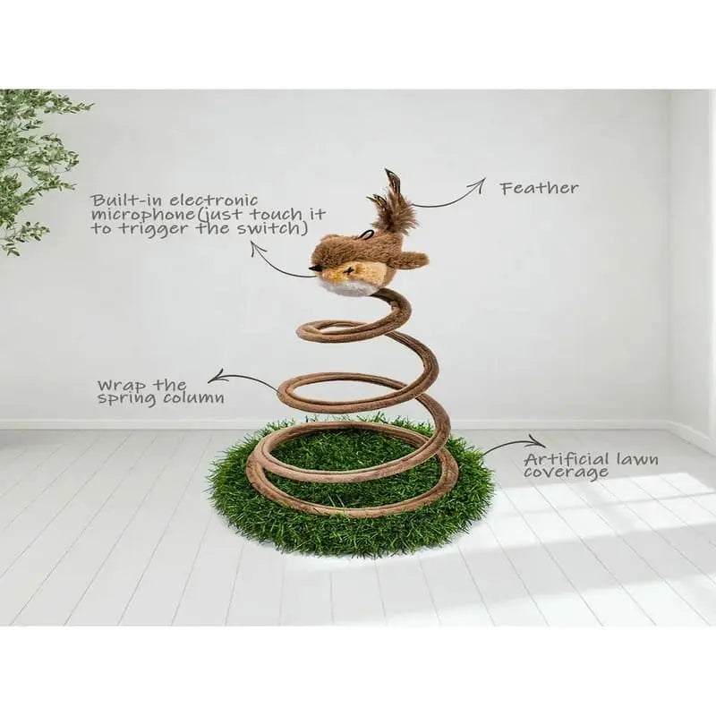 CiciPetStore Interactive Bouncy Bird Cat Toy