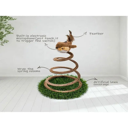 CiciPetStore Interactive Bouncy Bird Cat Toy
